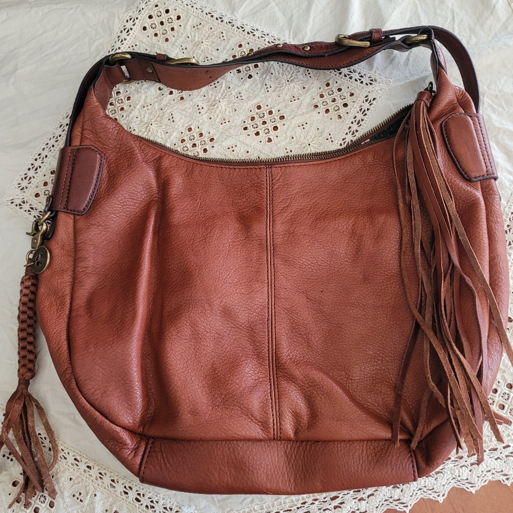 Lucky Brand Brown Leather Hobo Bag